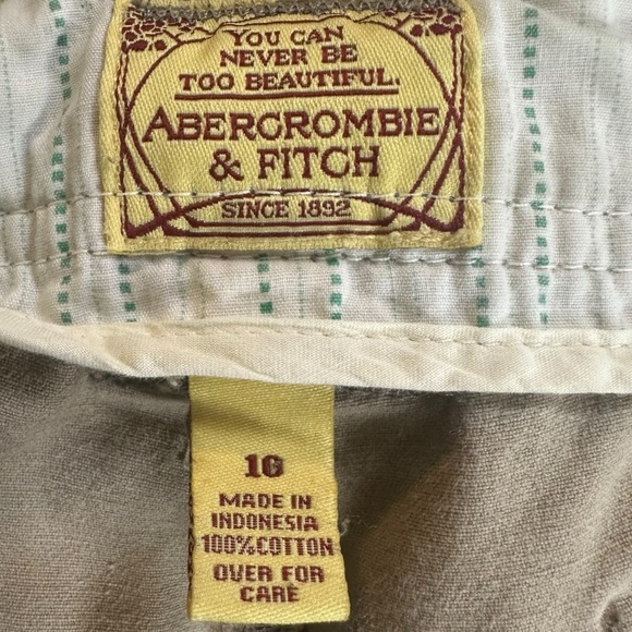 Vintage 90s Y2K Abercrombie & Fitch Low Rise Flare Tan Khaki Pants Size 10 - Picture 6 of 9